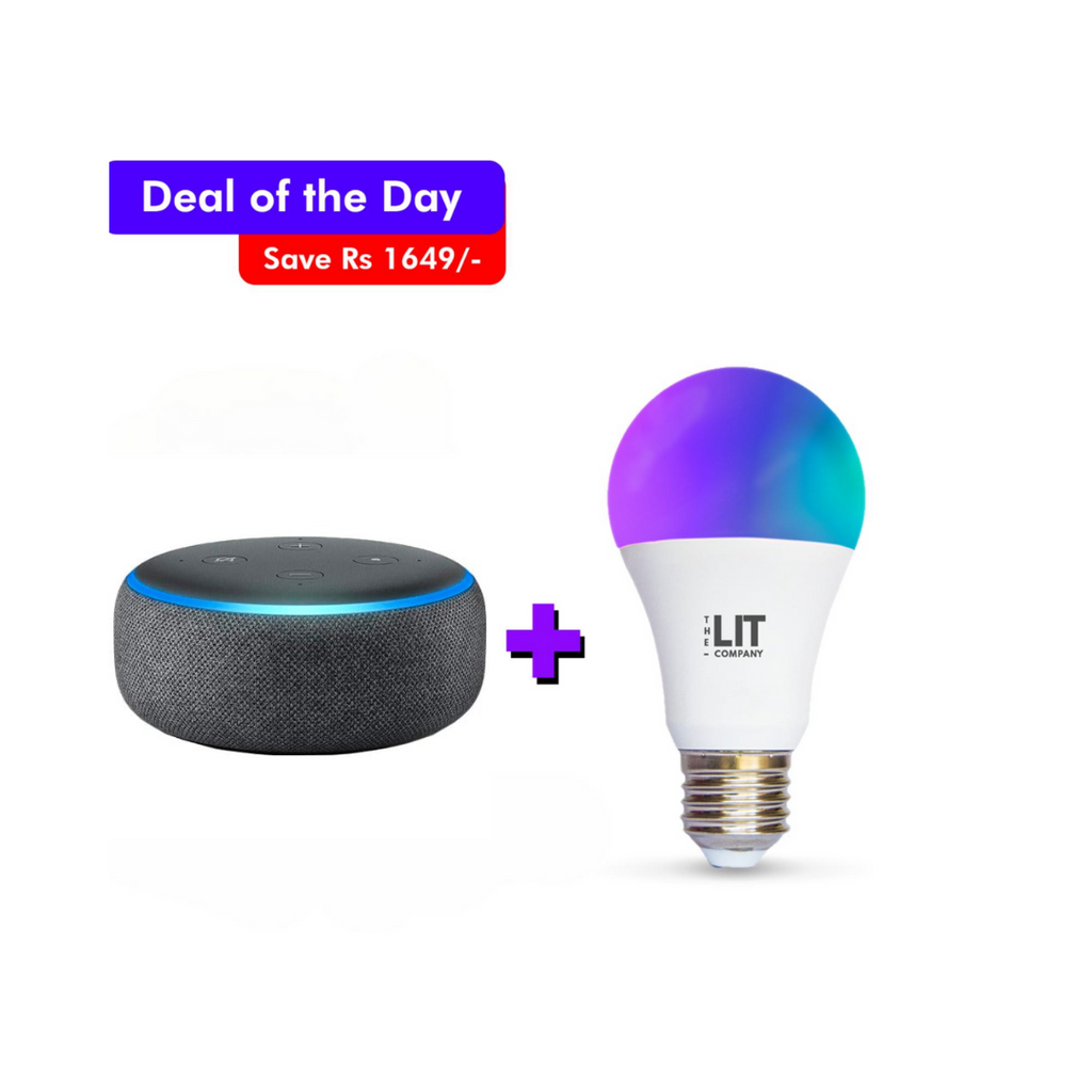 Echo Dot Smart Bulb Echo Dot (5th Gen) With Clock Glacier White